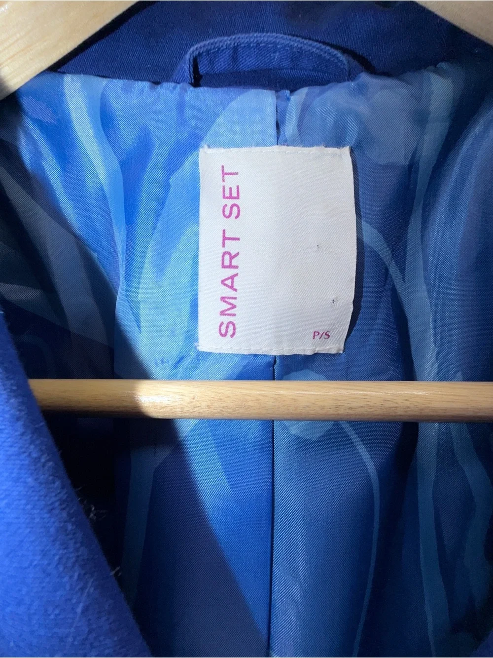 Smart Set Blue Double-Breasted Blazer Coat Light Weight Summer Over Coat 💝 - Picture 7 of 7
